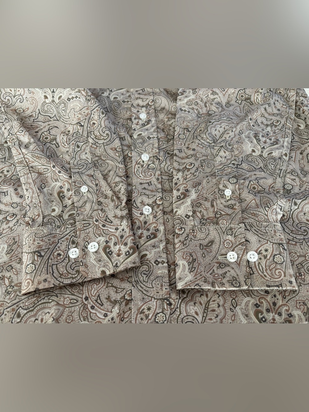 NWOT men’s Western yoked paisley  long sleeve shirt 16.5. Lightweight. See info - Picture 4 of 11